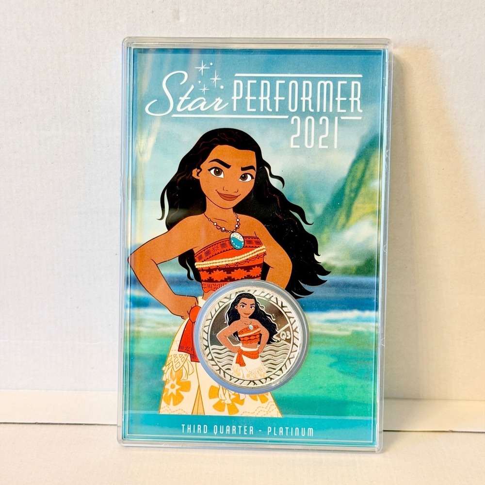 Disney Moana Star Performer 2021 Travel Ops Platinum Coin Q3 Cast Member